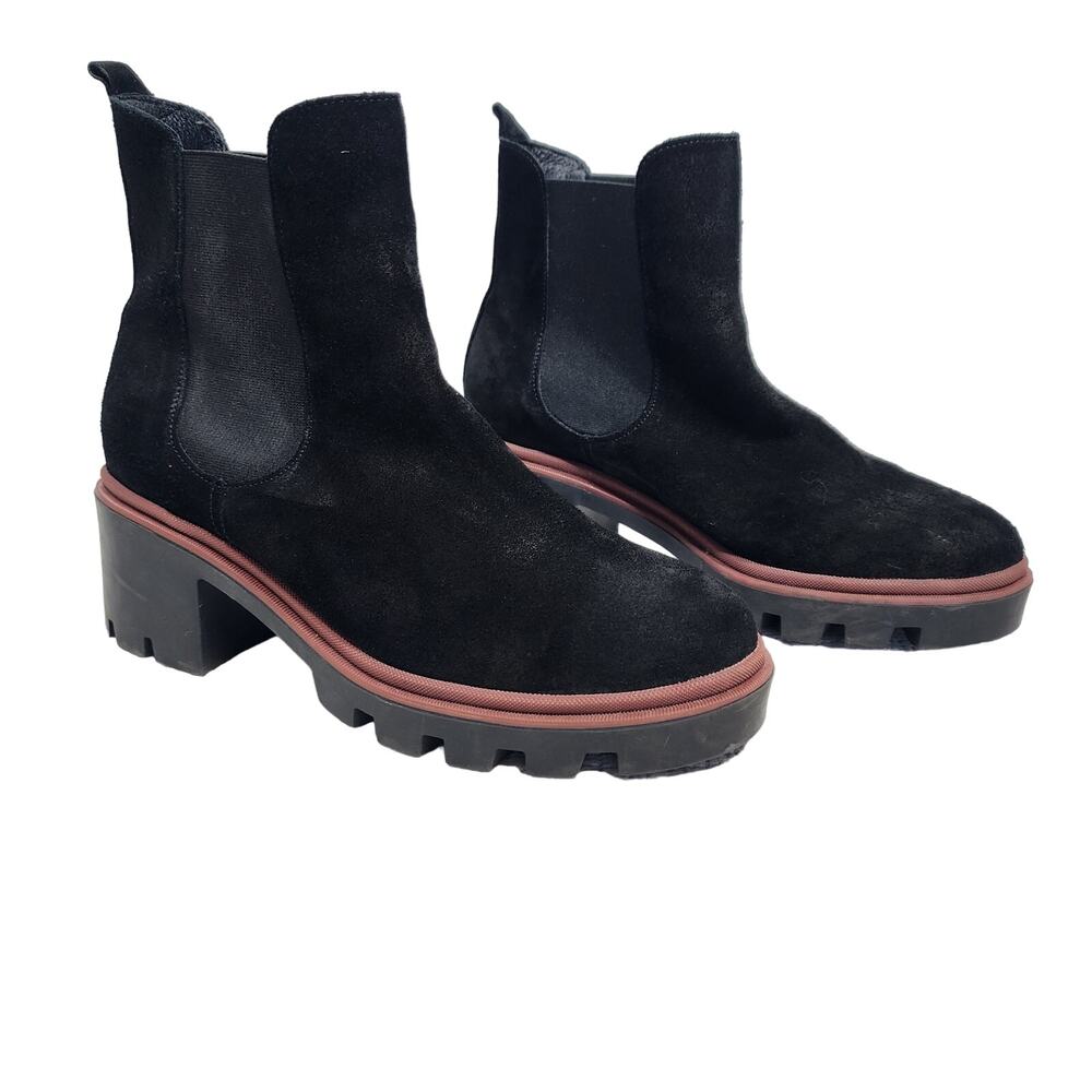 NWOT Antonio de Faria Black Suede Leather Chelsea Botts Size 9